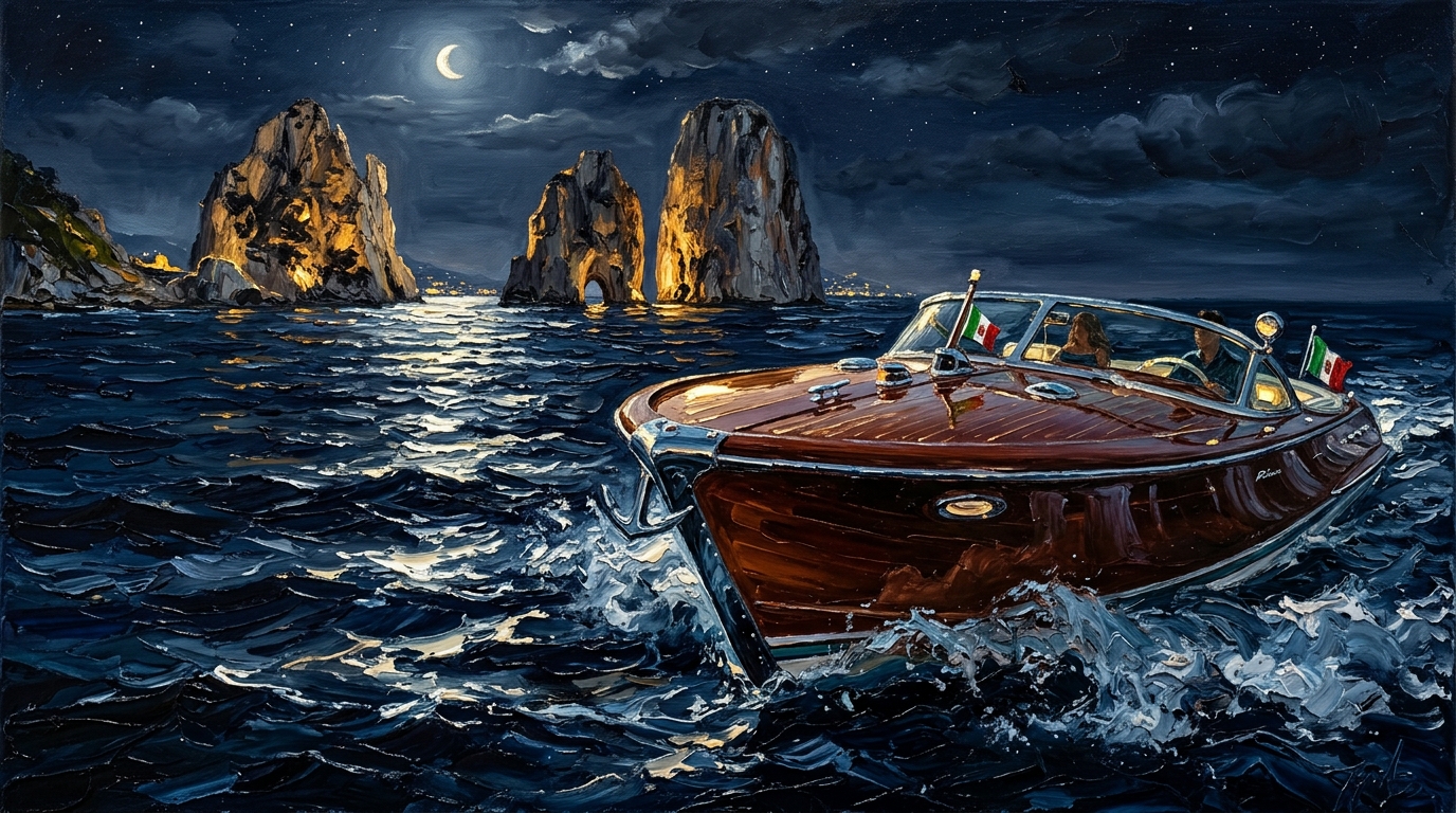 Varnished Runabout at Midnight