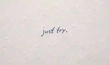'just try.' (Calligraphy)